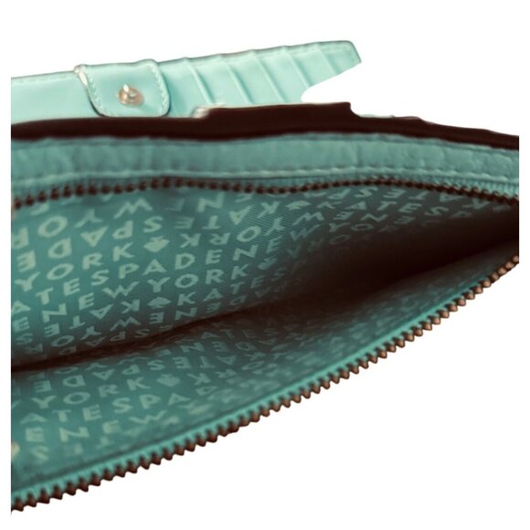 Kate Spade turquoise Large Slim Leather Wallet With Multiple Card Slots & ID Win - Picture 9 of 11